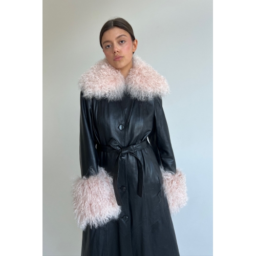ROISIN COAT BLACK AND PINK